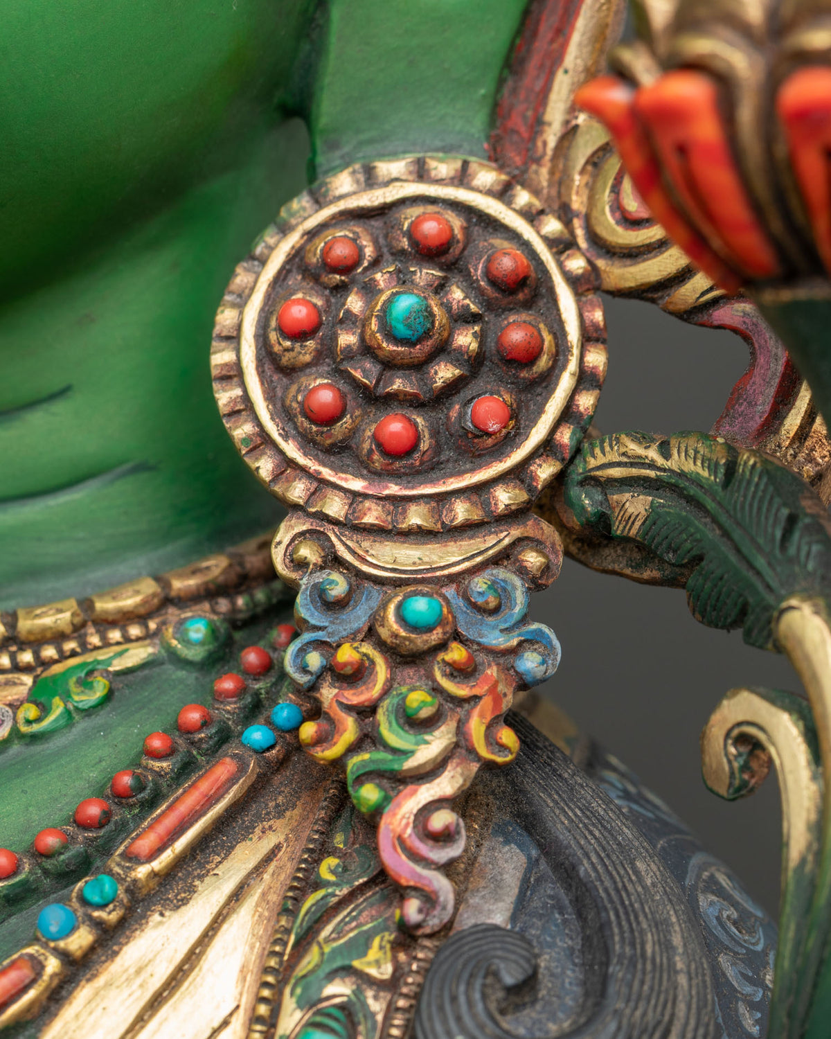 Vibrant Green Tara Sculpture – Handcrafted Nepali Buddhist Art