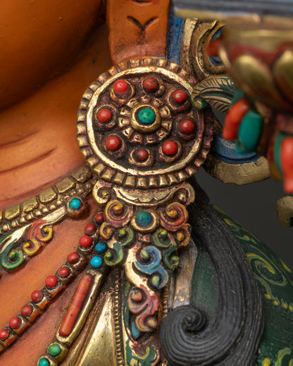 Traditional Manjushri Sculpture for Meditation | Colorful Buddhist Art