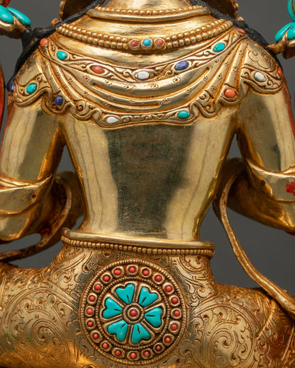 Manjushri Copper Statue | Bodhisattva of Wisdom for Meditation Spaces