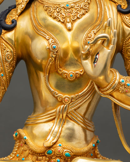 Beautiful White Tara | Himalayan Meditation Copper Sculpture