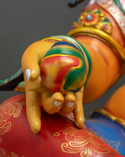32" Yellow Dzambhala Statue | Exceptional Buddhist Nepali Artwork