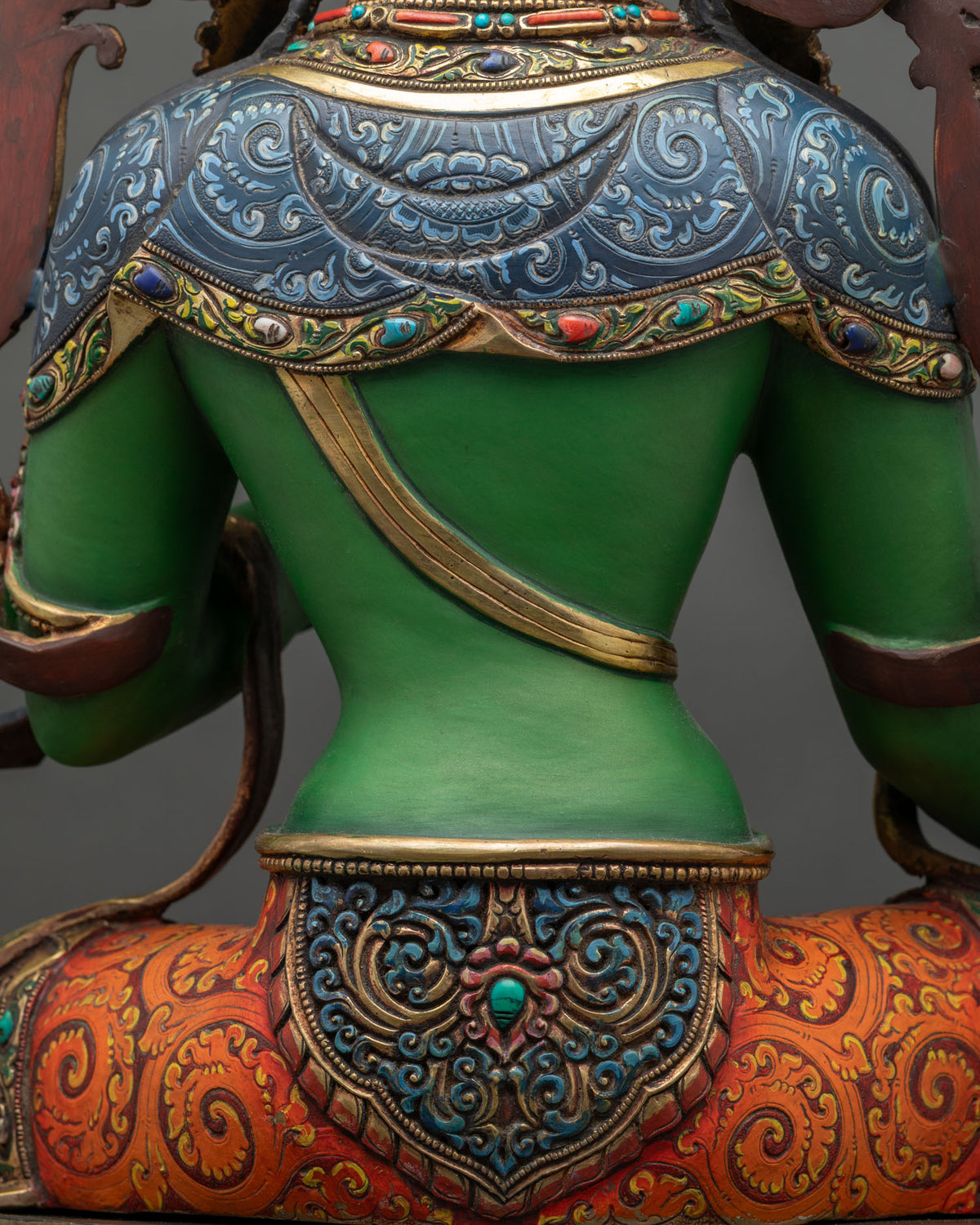 Vibrant Green Tara Sculpture – Handcrafted Nepali Buddhist Art