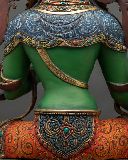 Vibrant Green Tara Sculpture – Handcrafted Nepali Buddhist Art