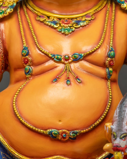32" Yellow Dzambhala Statue | Exceptional Buddhist Nepali Artwork