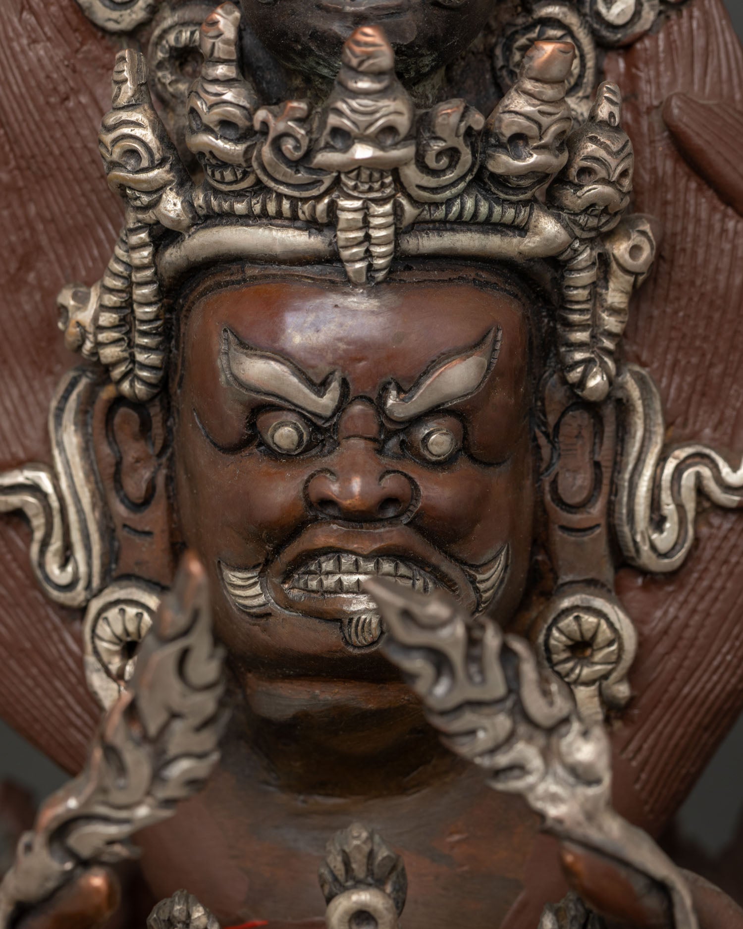 Buffalo-headed Yamantaka Statue | Large-Size Oxidized Copper Sculpture