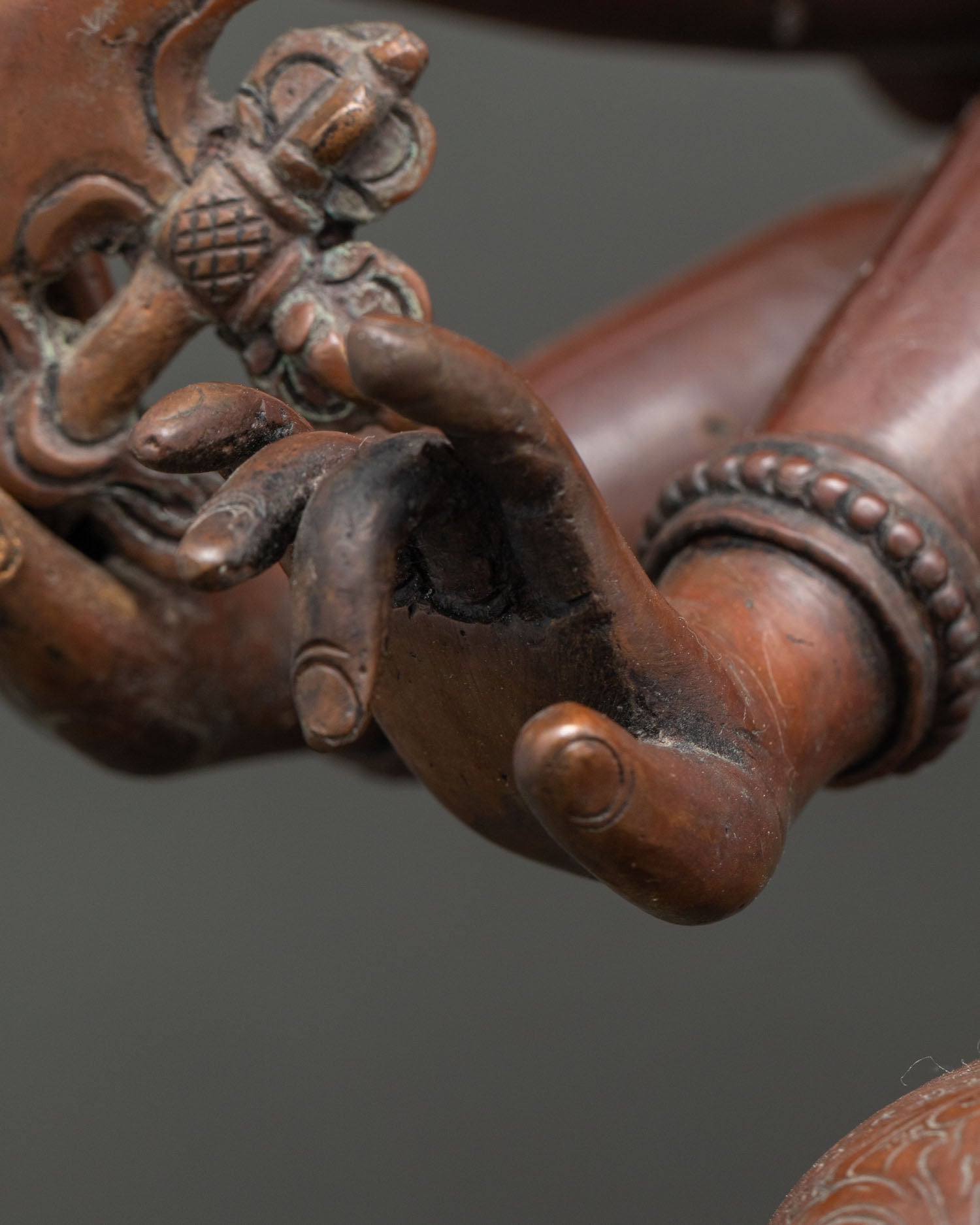 Japanese Chundi (Juntei Kannon) Statue | Oxidized Copper Buddhist Art
