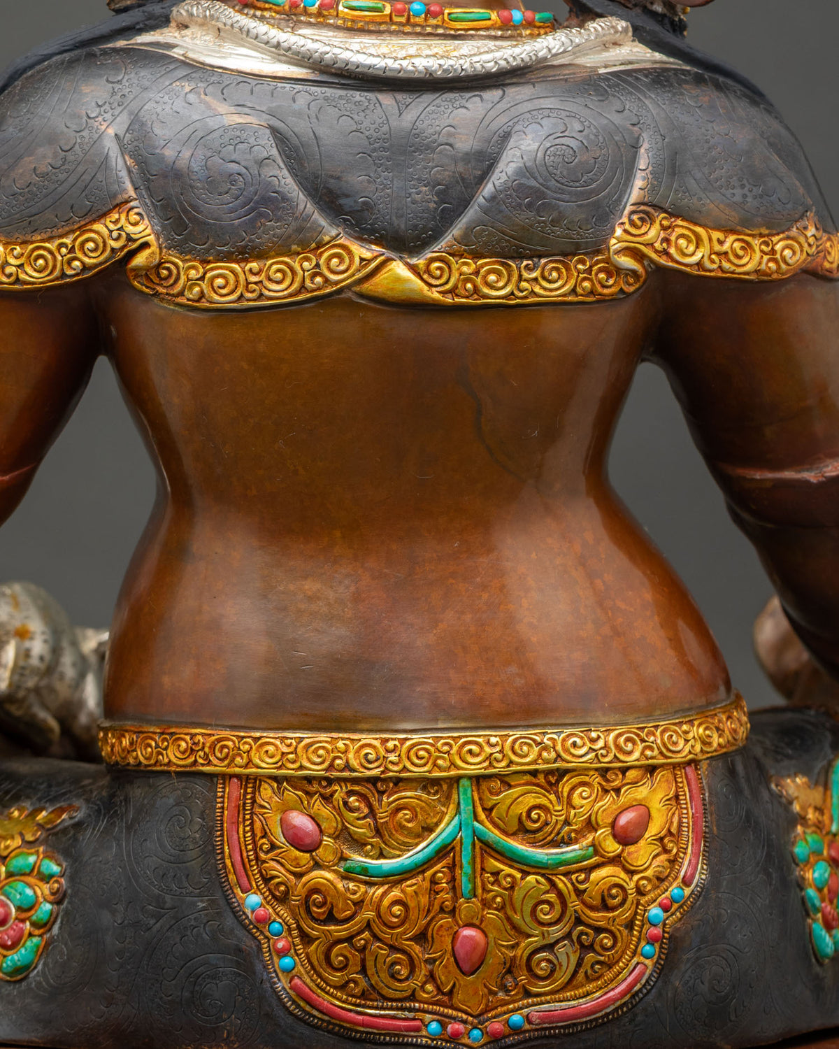 Oxidized Dzambhala Statue – Buddhist Wealth & Prosperity Deity Figurine