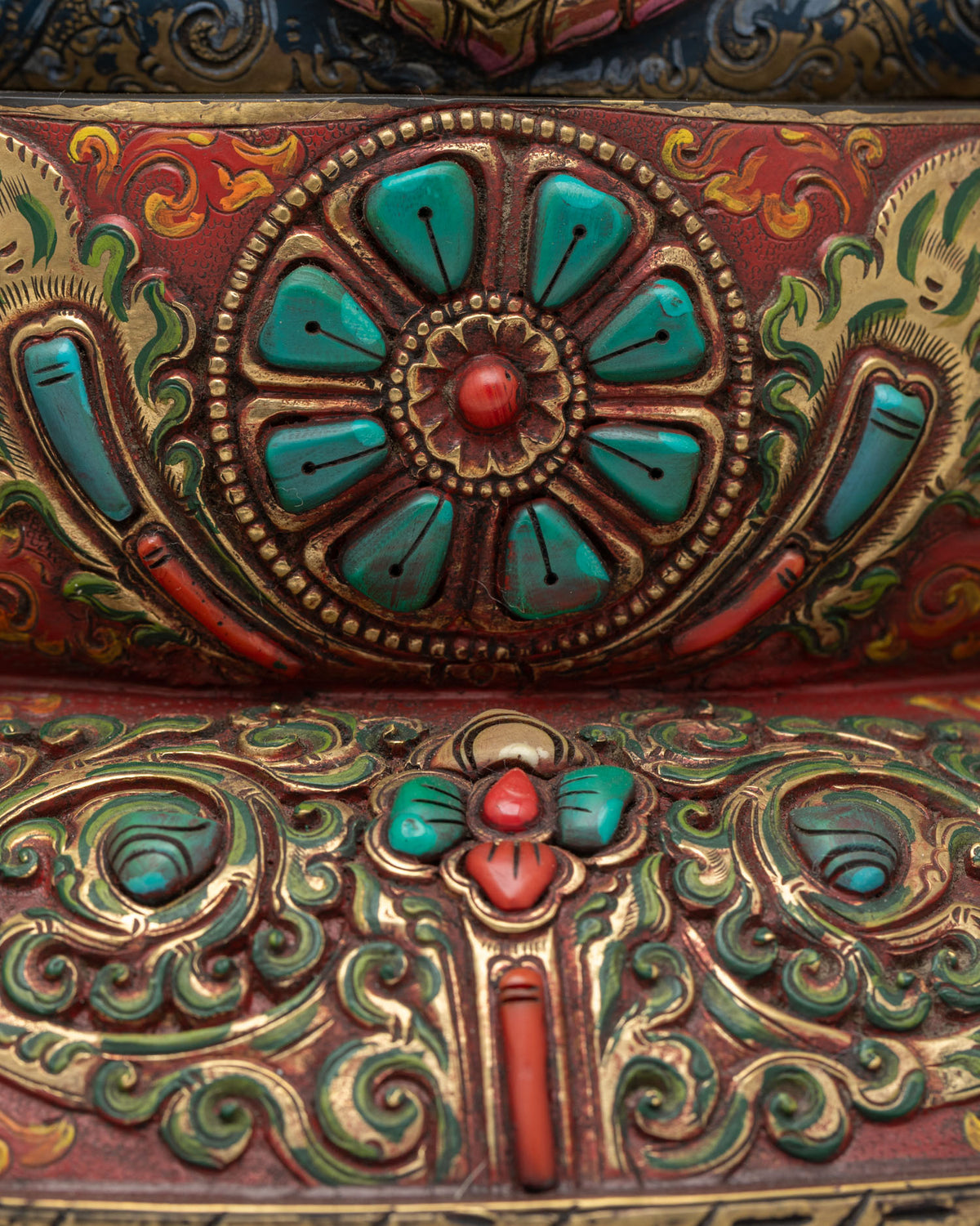 Traditional Manjushri Sculpture for Meditation | Colorful Buddhist Art