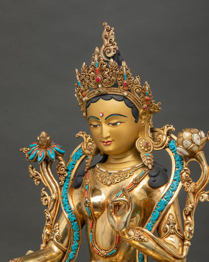 Green Tara Statue