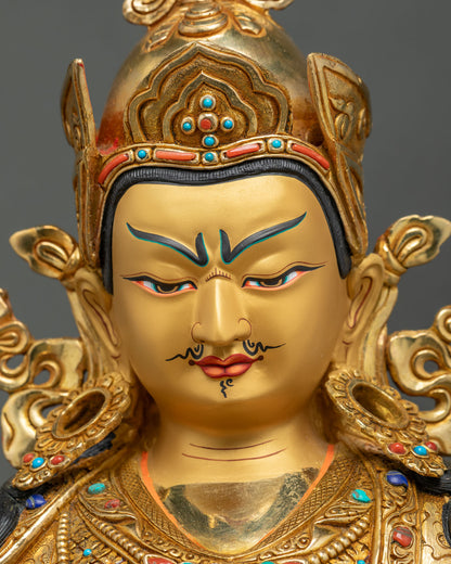 Guru Rinpoche with Two Consorts Statue – Sacred Vajrayana Art