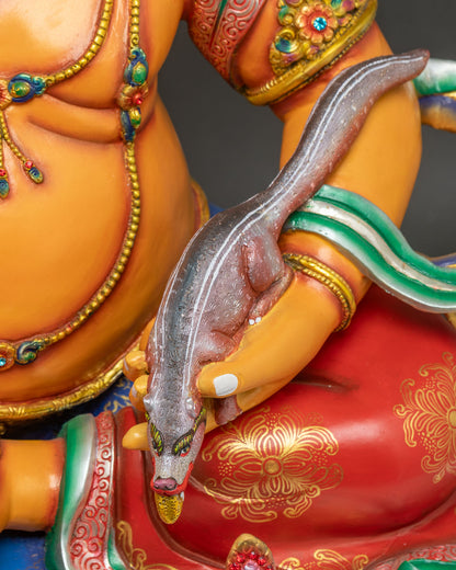 32" Yellow Dzambhala Statue | Exceptional Buddhist Nepali Artwork