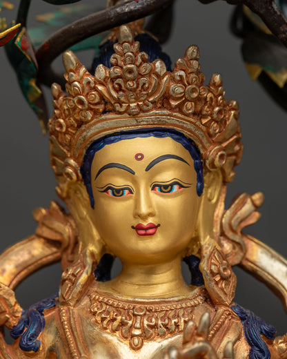 21 Tara Statue Set | Wish-Fulfilling Tree with Green Tara & 21 Forms