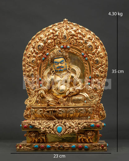 Dzambhala On Jeweled Throne Statue | Tibetan Buddhist Sculpture
