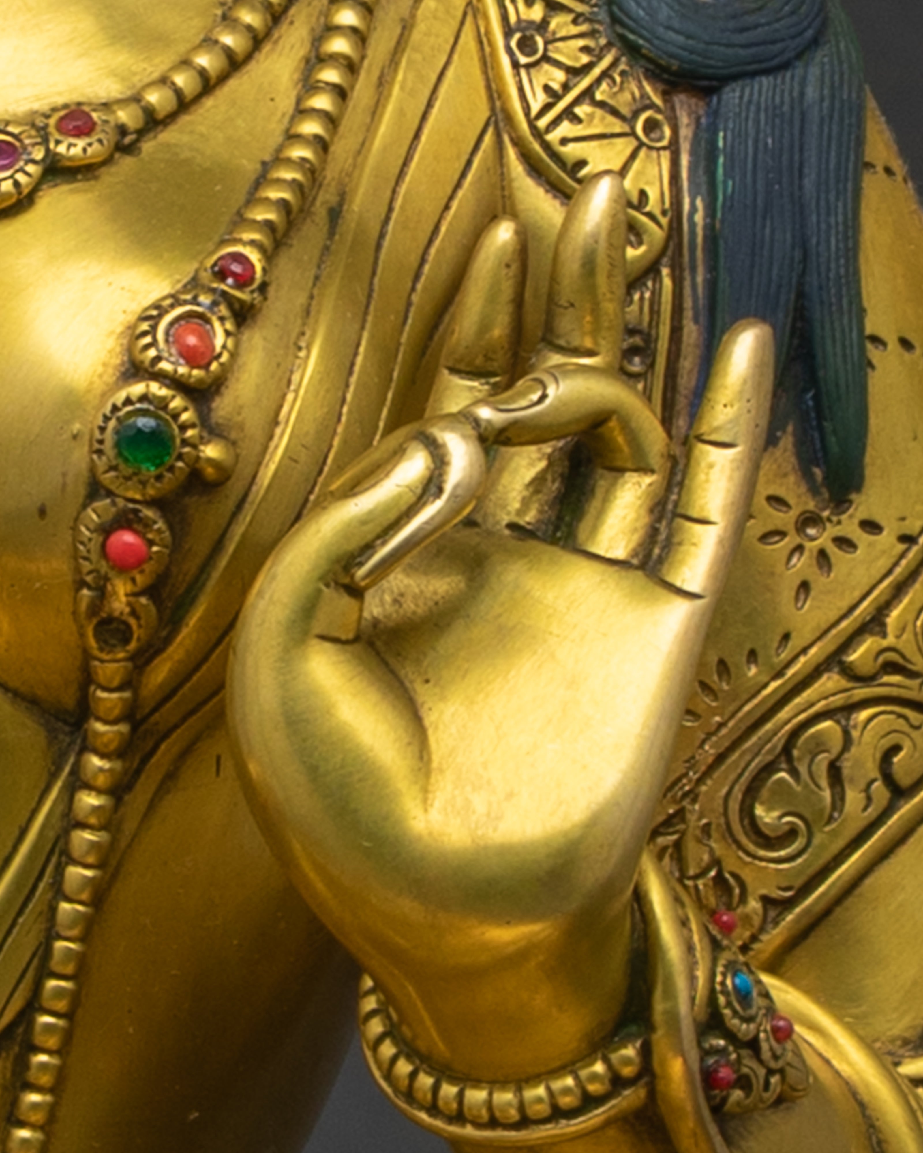 Green Tara Statue from Nepal - Tara the Liberator of All Beings