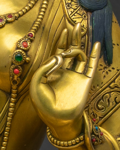 Green Tara Statue from Nepal - Tara the Liberator of All Beings