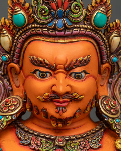 Yellow Dzambhala Statue | Traditional Newari Craftsmanship