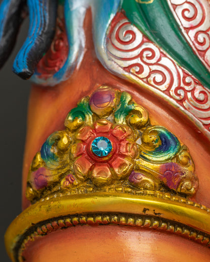 32" Yellow Dzambhala Statue | Exceptional Buddhist Nepali Artwork