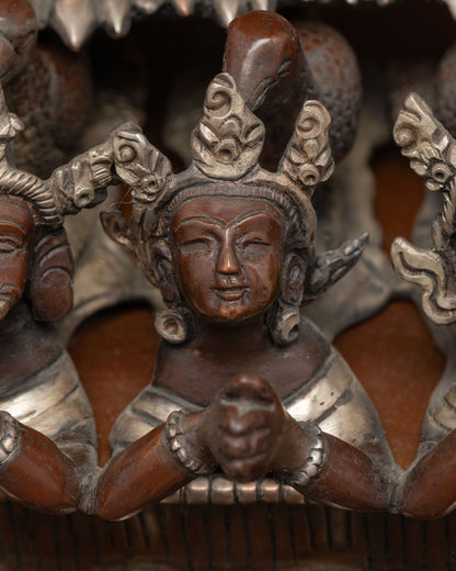 Buffalo-headed Yamantaka Statue | Large-Size Oxidized Copper Sculpture