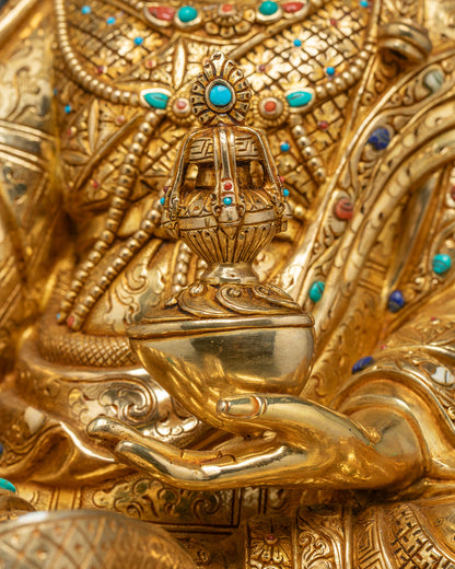 Large Guru Rinpoche Statue with Ornate Throne for Prayer Room & Altar