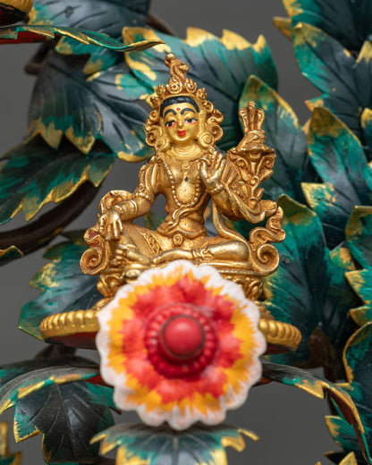 21 Tara Statue Set | Wish-Fulfilling Tree with Green Tara & 21 Forms