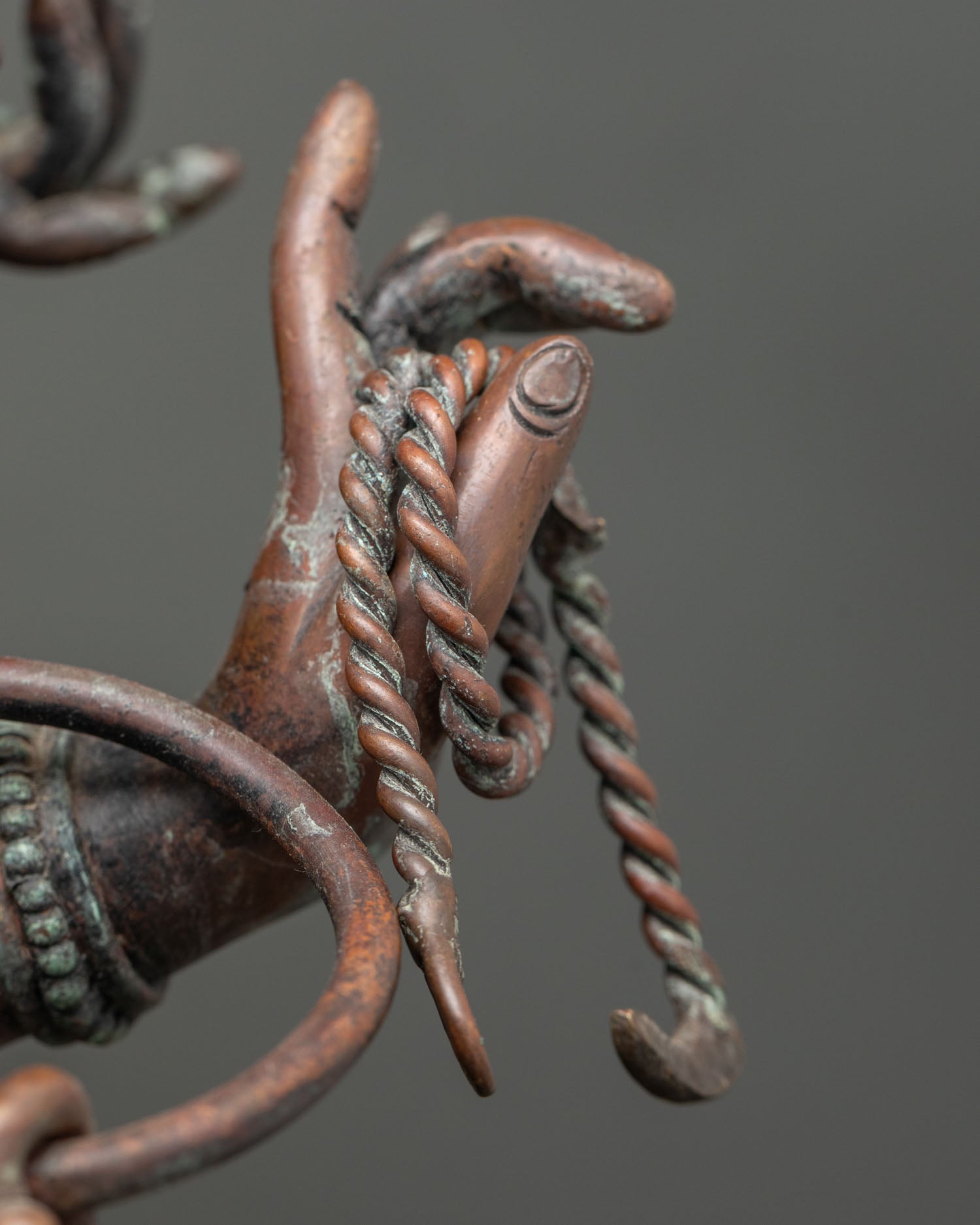 Japanese Chundi (Juntei Kannon) Statue | Oxidized Copper Buddhist Art