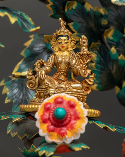21 Tara Statue Set | Wish-Fulfilling Tree with Green Tara & 21 Forms
