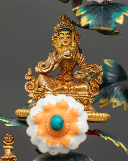 21 Tara Statue Set | Wish-Fulfilling Tree with Green Tara & 21 Forms