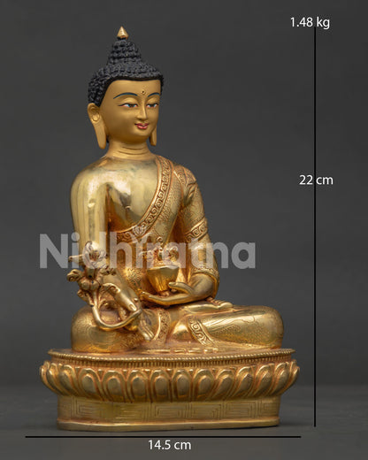Medicine Buddha Statue | Handcrafted Himalayan Copper Sculpture