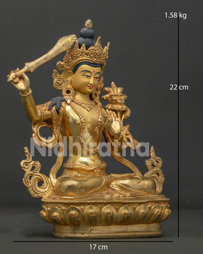 Manjushri Statue from Nepal | Traditional Newari Craftsmanship