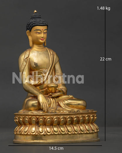 Shakyamuni Buddha Statue | 24k Gold-Gilded Buddhist Sculpture