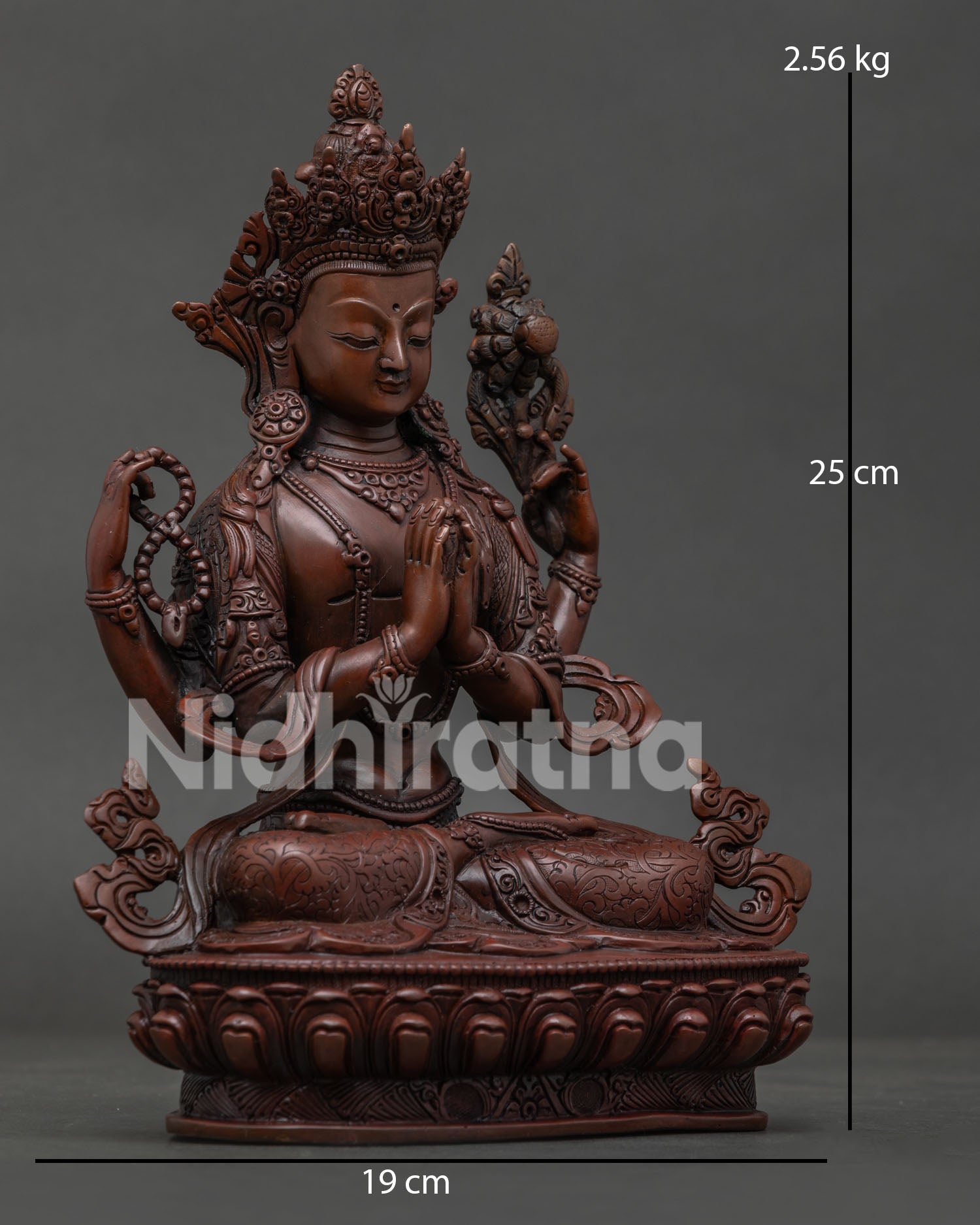 Four-Armed Chenrezig Statue | Traditional Nepalese Buddhist Art