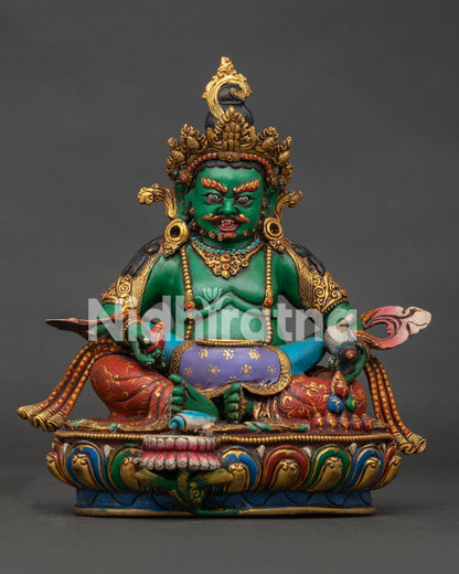 Green Dzambhala Yab-Yum Statue – Overcome Financial & Spiritual Obstacle
