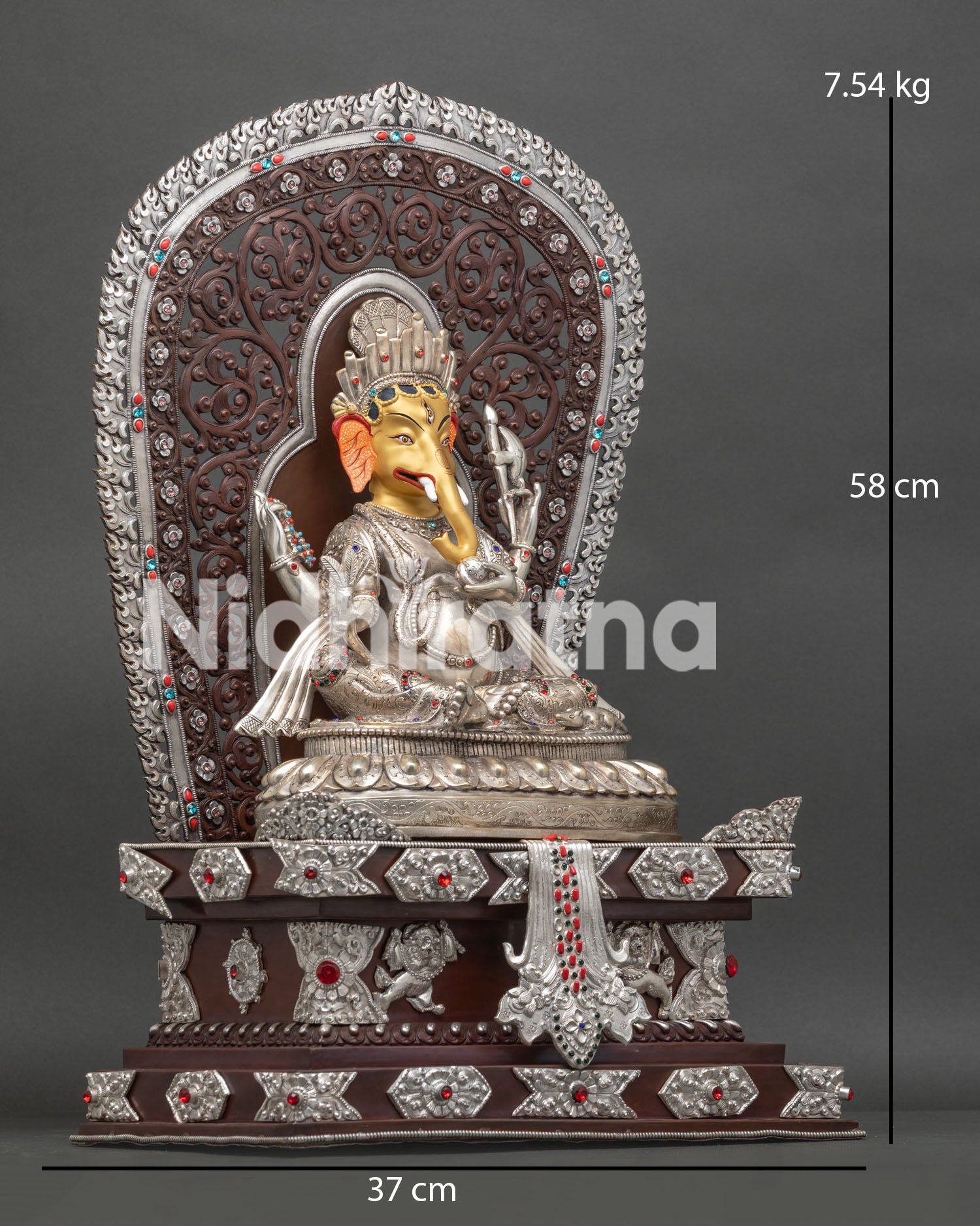 Ganesh With Throne Statue