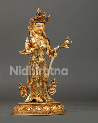Guru Rinpoche with Two Consorts Statue – Sacred Vajrayana Art