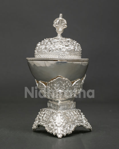 Ornate Buddhist Kapala | Handcrafted Skull Cup from Nepal