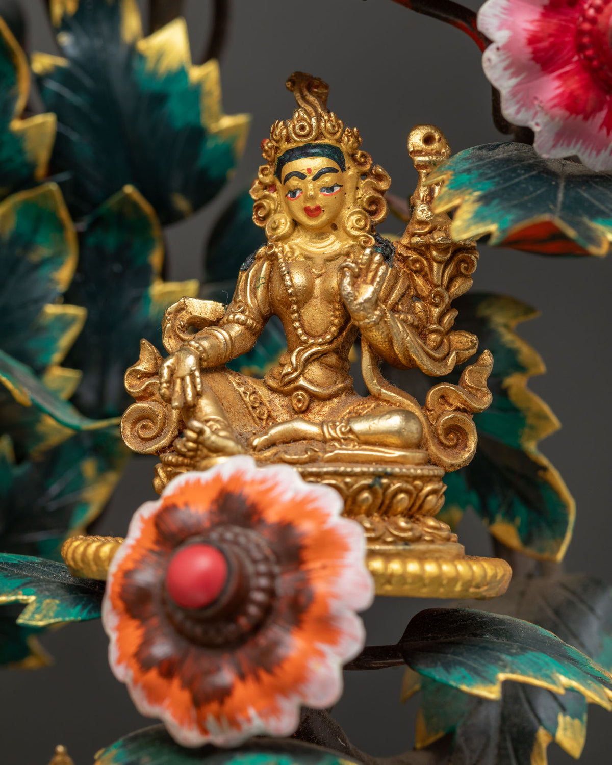 21 Tara Statue Set | Wish-Fulfilling Tree with Green Tara & 21 Forms