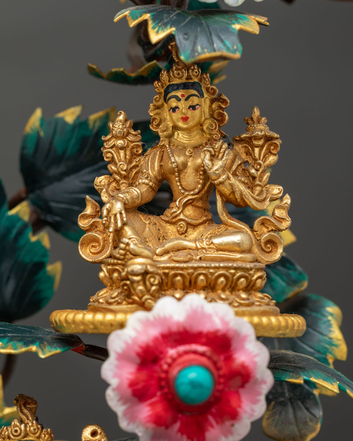 21 Tara Statue Set | Wish-Fulfilling Tree with Green Tara & 21 Forms