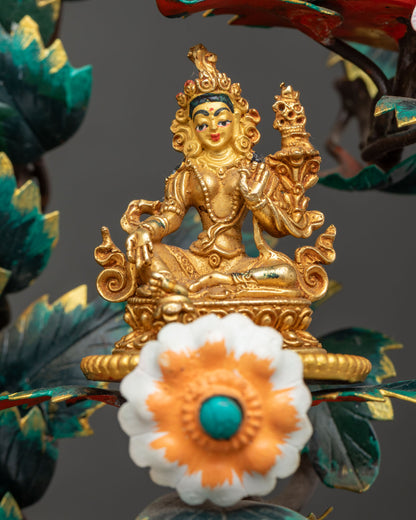 21 Tara Statue Set | Wish-Fulfilling Tree with Green Tara & 21 Forms