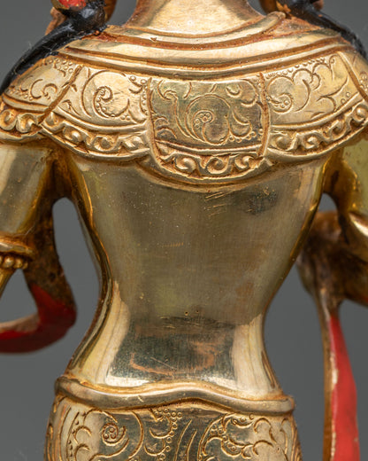 Guru Rinpoche with Two Consorts Statue – Sacred Vajrayana Art