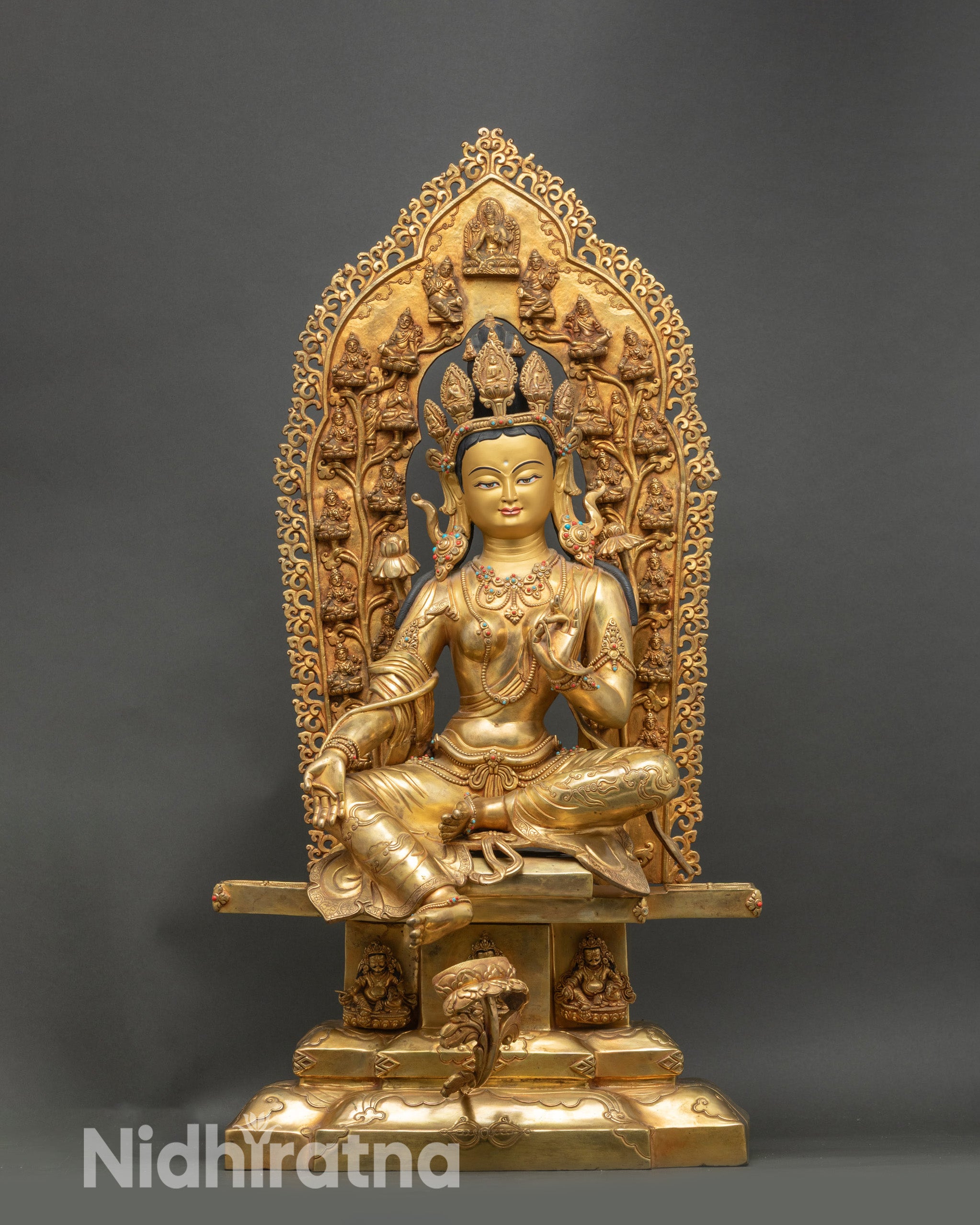 Green Tara Statue - Sacred Himalayan Goddess of Swift Protection
