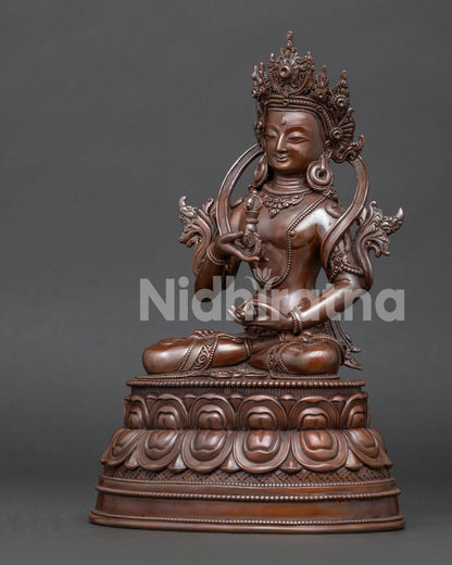 Vajrasattva Statue | Traditional Nepalese Oxidized Copper Art