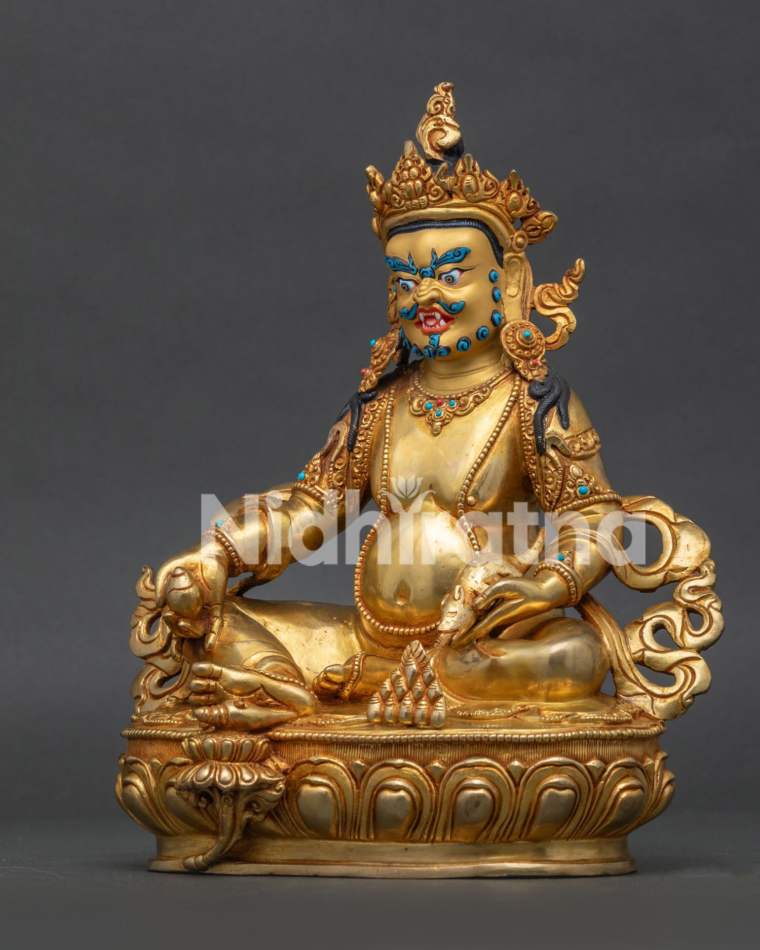 Dzambhala Statue | Traditional Gold Fire-Gilded Copper Art