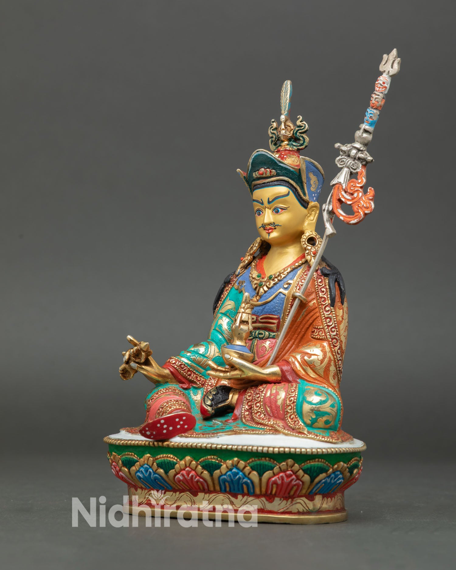Guru Rinpoche Statue | Hand-Carved Nepalese Spiritual Artwork