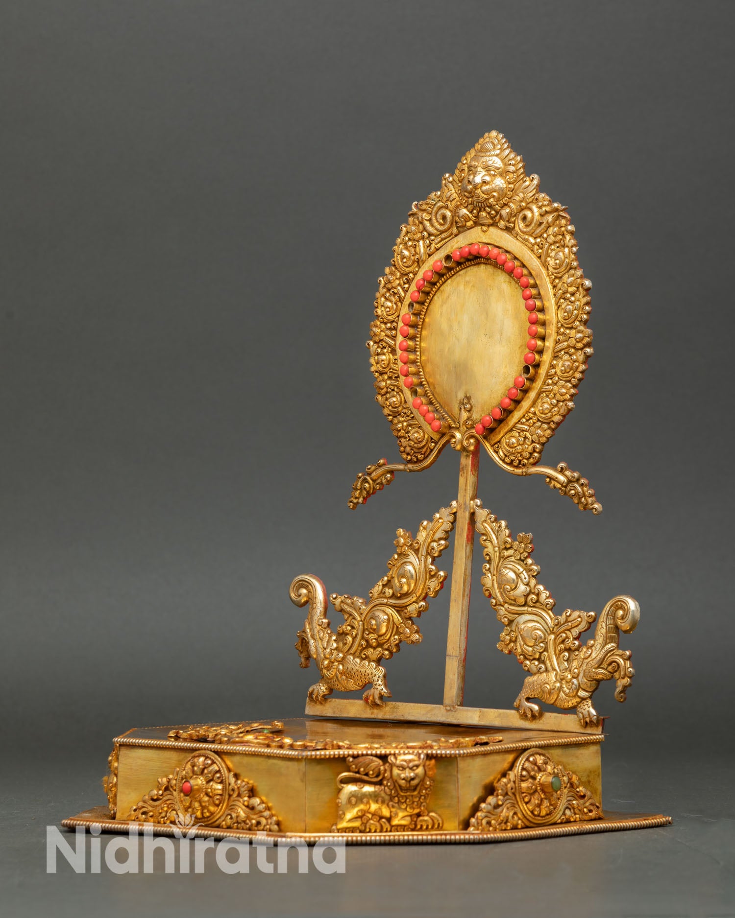 Gold-Gilded Throne | Handcrafted Newari Art from Nepal