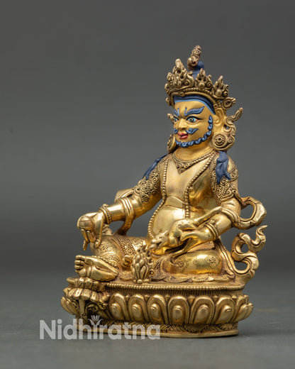 Golden Dzambhala Statue for Wealth and Spiritual Abundance