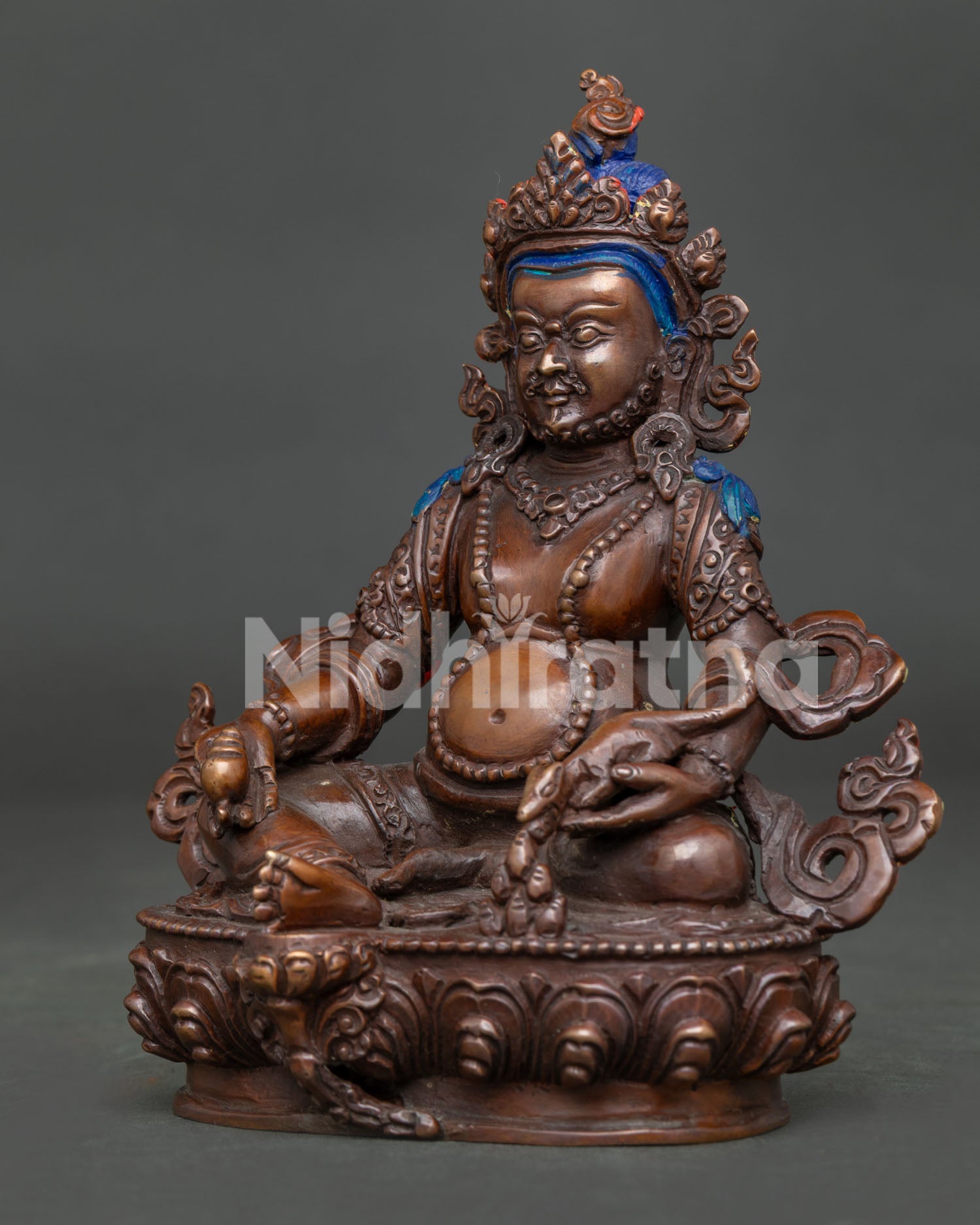 Dzambhala Statue | Oxidized Buddhist Deity of Wealth