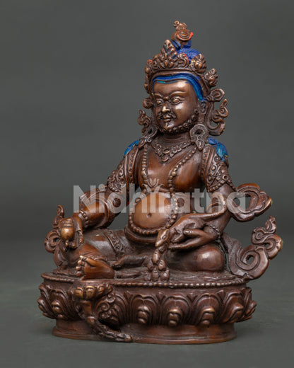Dzambhala Statue | Oxidized Buddhist Deity of Wealth