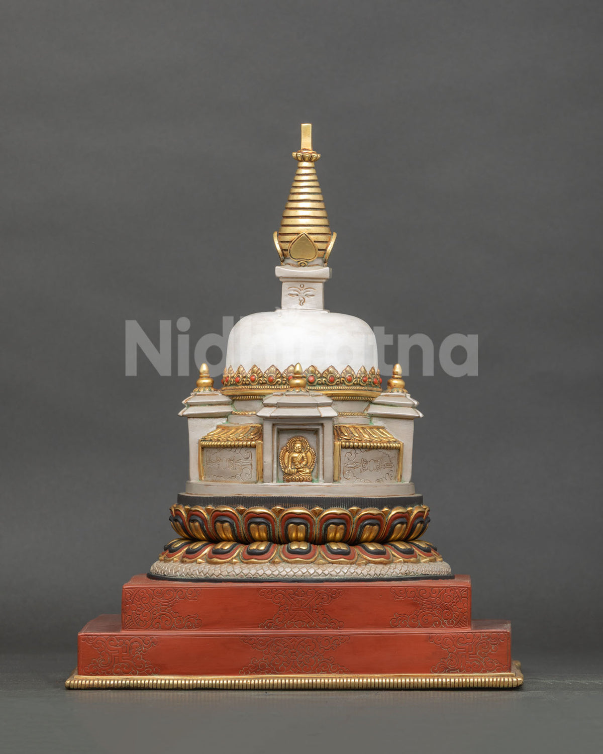 Hand-Painted Himalayan Buddhist Stupa | Peaceful Zen Altar Decor