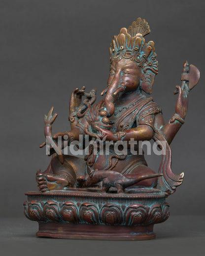 Lord Ganesh Statue | Traditional Newari Art with Antique Finish