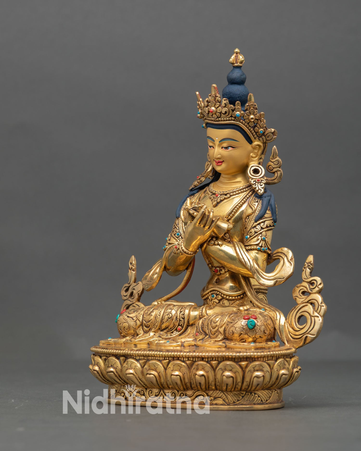 Vajradhara Buddhist Statue | Gold Fire-Gilded Copper Art
